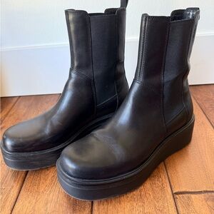 Vagabond Leather Platform Chelsea Boots Black Size 39 Chunky Ankle Boots